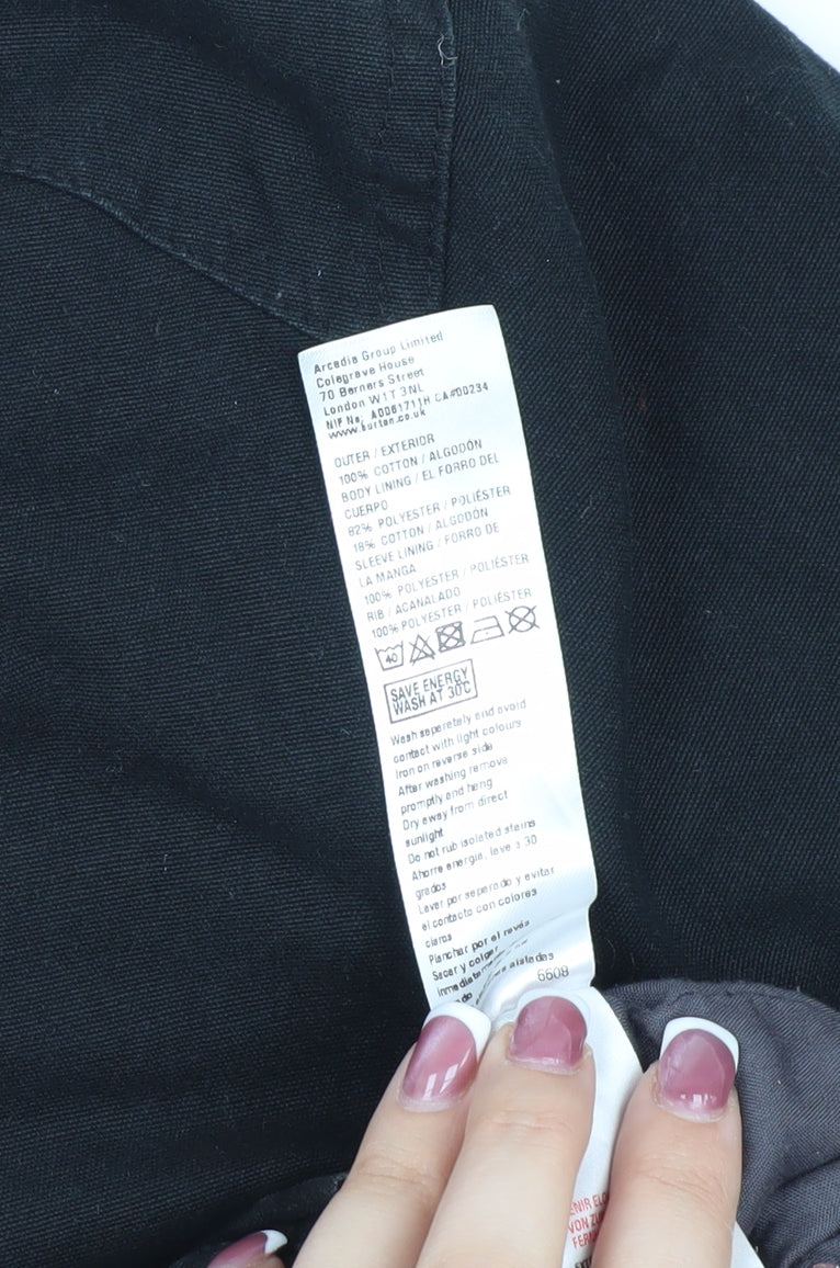 Burton Menswear Black Cotton Hooded Jacket Small