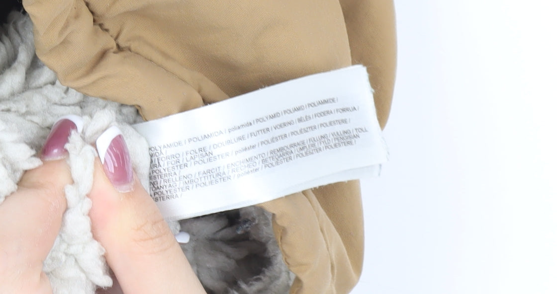 Mango Boys Beige Parka Coat 2-3 Years Hooded Winter Zip