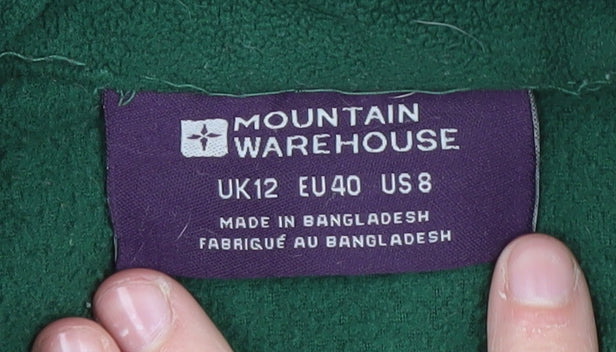 Mountain Warehouse Women's Green Fleece Sweatshirt, Size 12