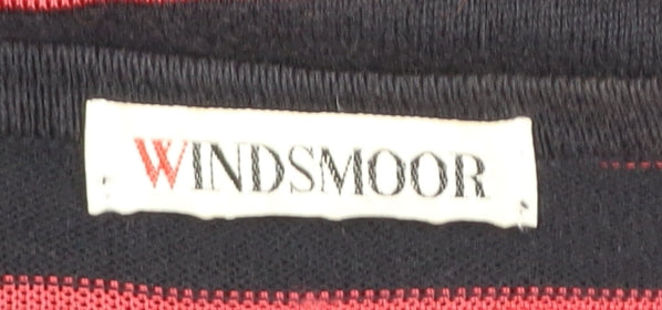Windsmoor Women's Black Striped Crew Neck Knit Top M