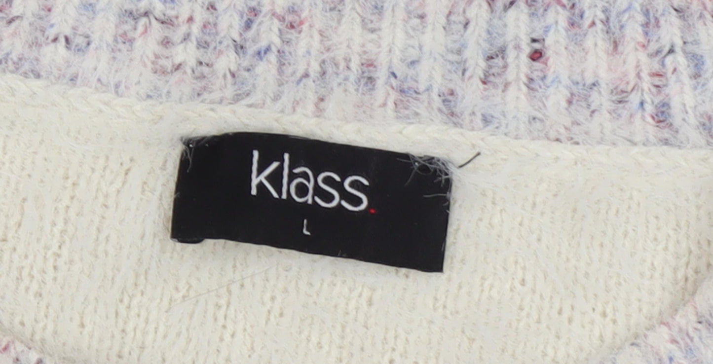 Klass Women's Multicoloured Chunky Knit Jumper L