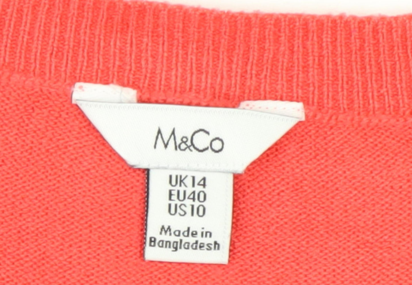 M&Co Women's Red/Blue Striped Pullover Jumper UK 14