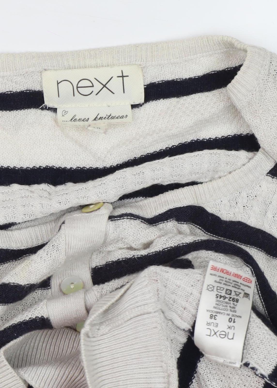 Next Women's Multicoloured Striped Cardigan Size 10
