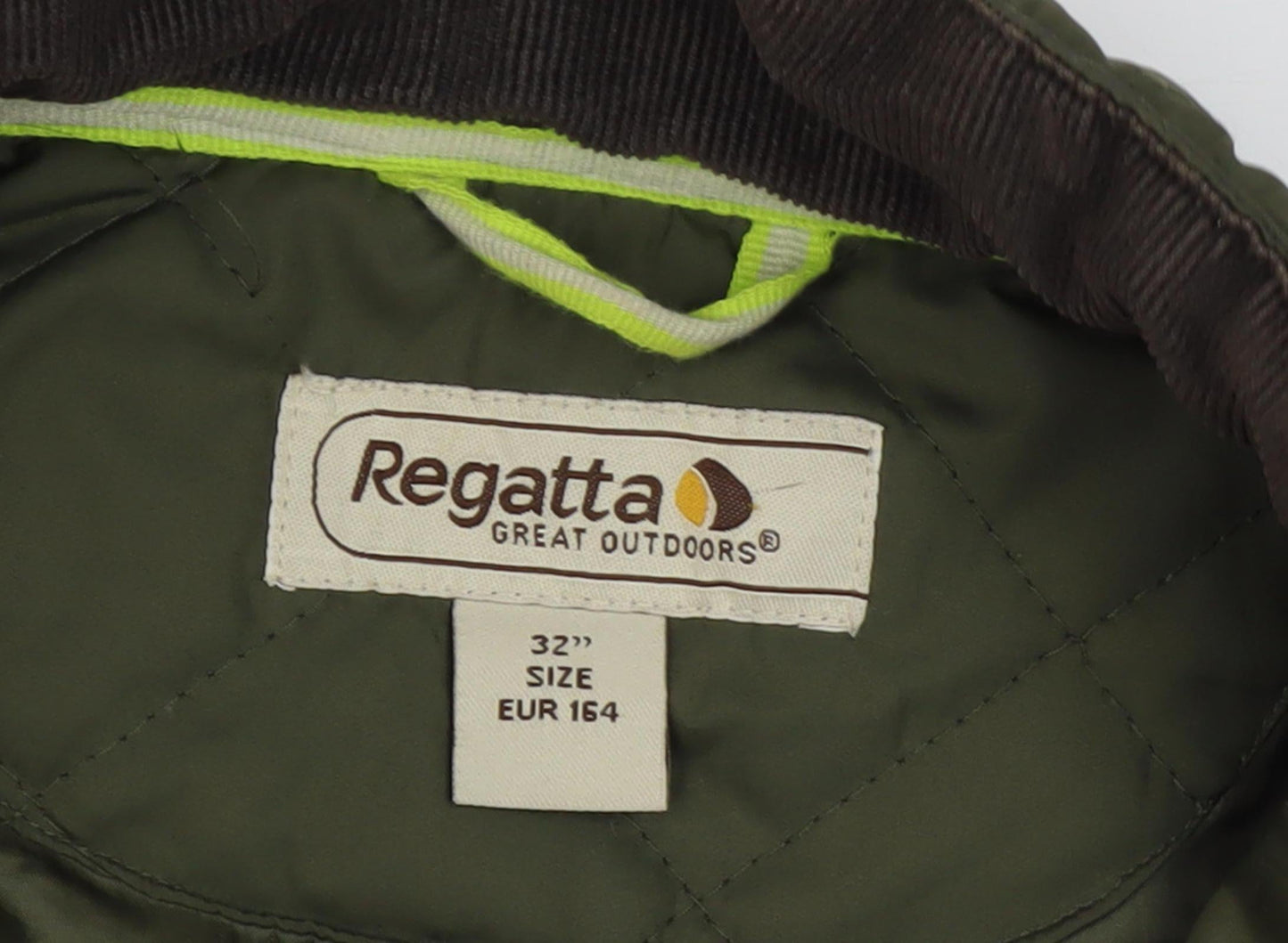Regatta Green Quilted Jacket, Size 36, Unisex Outdoor Wear