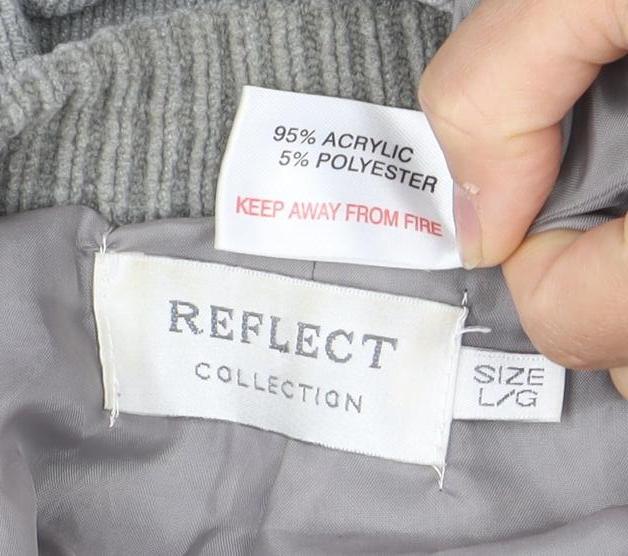Reflect Women's Grey Cable-Knit Cardigan, Size L