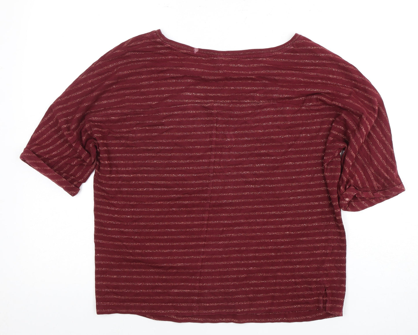 Principles Women's Red Striped Jersey Top Size 10