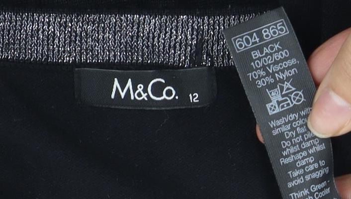 M&Co Women's Black Cardigan Size 12 Regular Fit