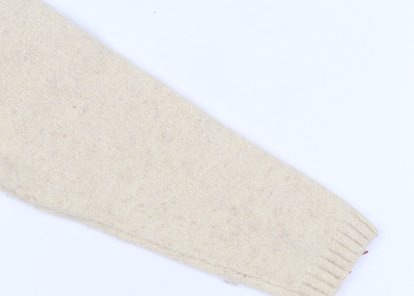 Jumper Women's Beige Wool Cable-Knit Floral Pullover L