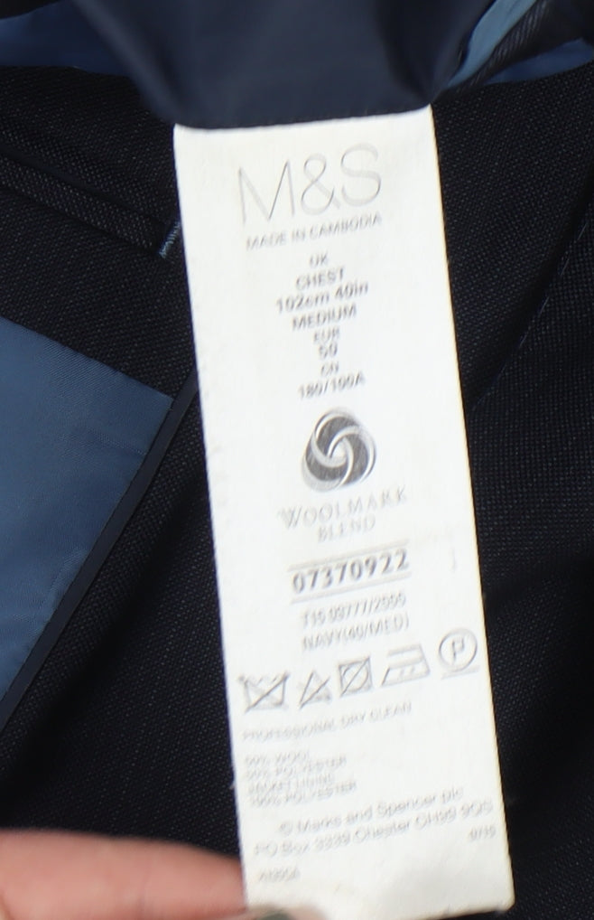 Marks & Spencer Men's Blue Blazer 40 Regular