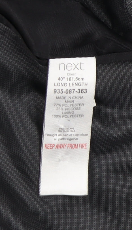 Next Men's Grey Blazer 40 Long Jacket