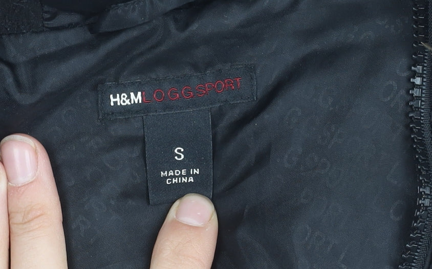 H&M Men's Black Puffer Jacket S - Hooded, Padded