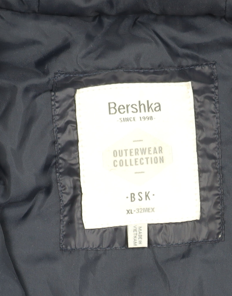 Bershka Women's Blue XL Puffer Jacket Winter