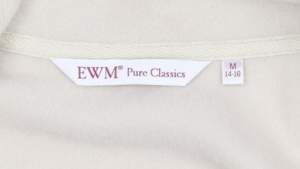 EWM Women's Beige Fleece Jacket Size M Regular Zip