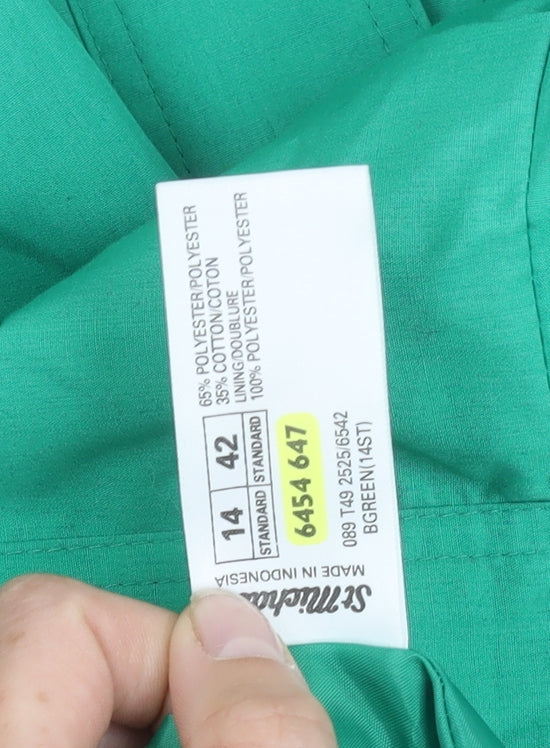 St Michael Women's Green Basic Jacket Size 14