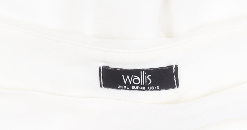 Wallis Women White XL Sequin Short Sleeve Top