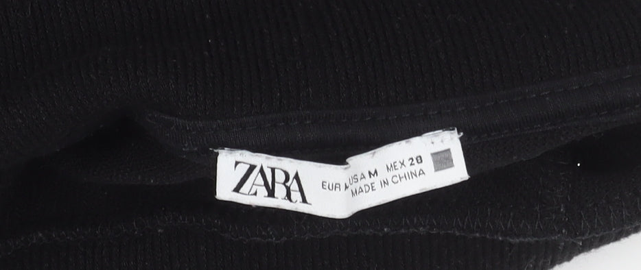 Zara Women's Black Roll Neck Studded Pullover Jumper, Size M