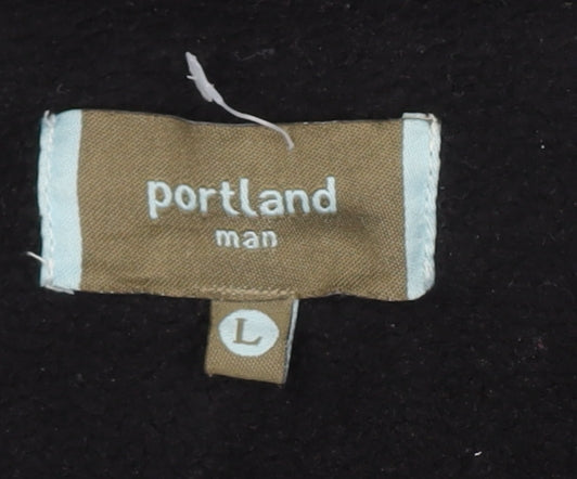 Portland Men's Black Fleece Jacket, Size L