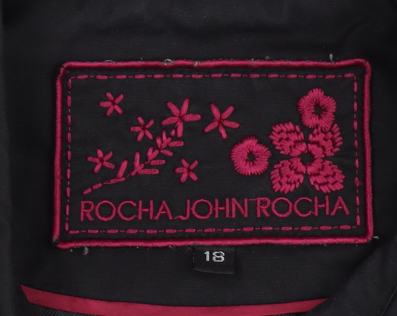 RJR.John Rocha Women's Black Trench Coat Size 10