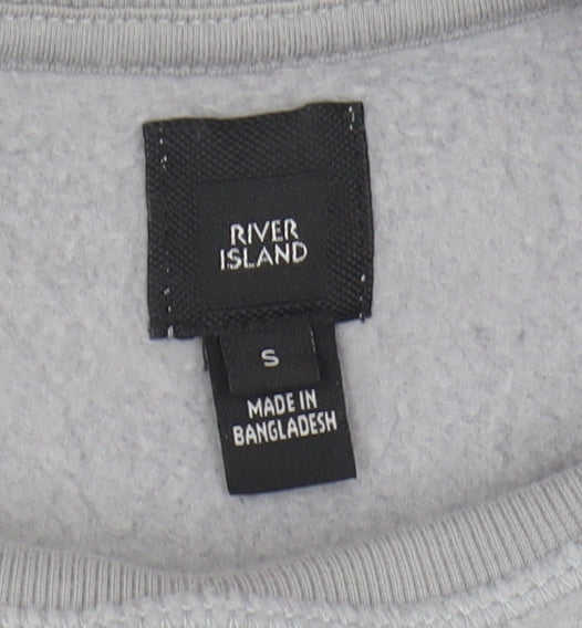 River Island Men's Grey Logo Sweatshirt - Size S
