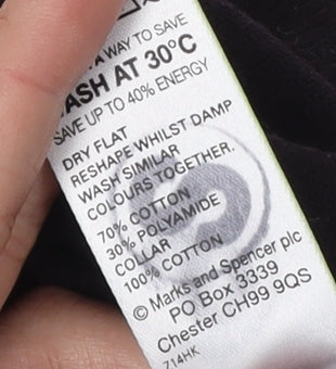 Marks & Spencer Men's Black Collared Pullover Jumper L