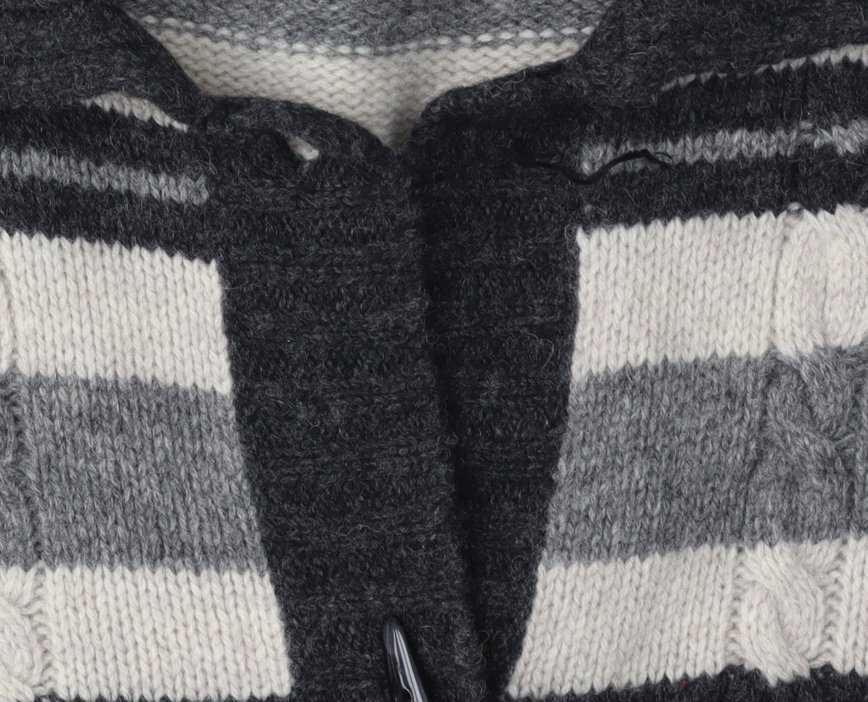 Tulchan Women's Grey Striped Wool Cardigan S