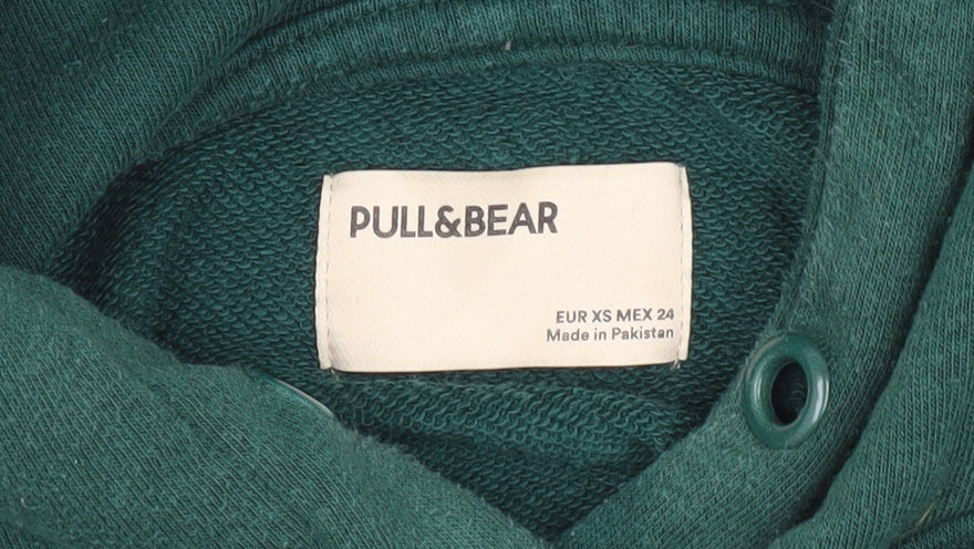 Pull&Bear Green XS Unisex Pullover Hoodie