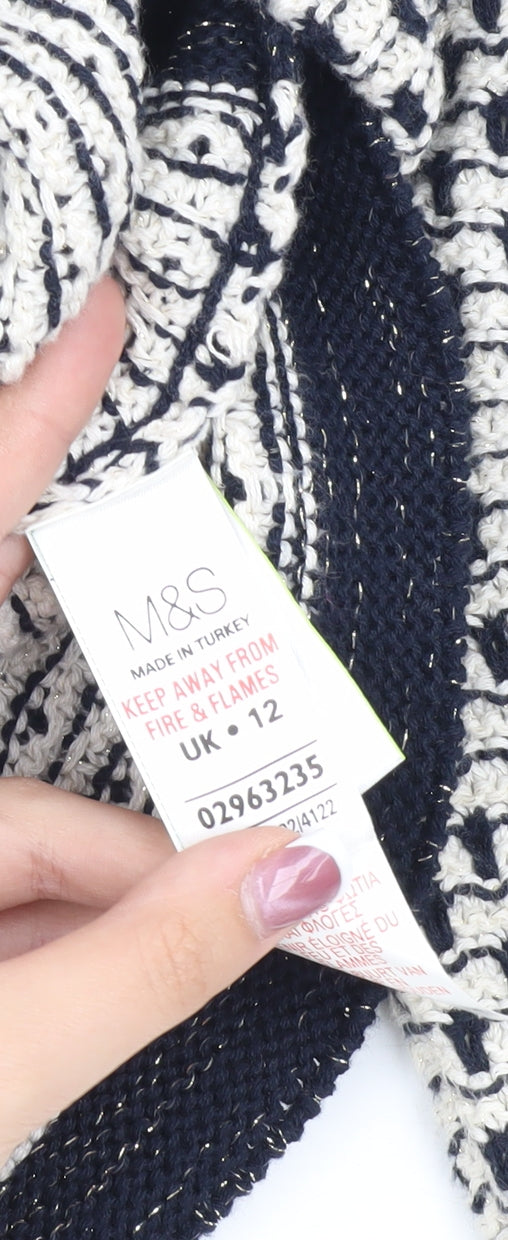 Marks & Spencer Women's Cardigan, UK 12, Multicolour Knit