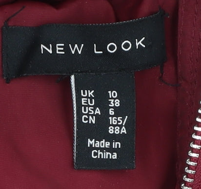 New Look Women's Red Puffer Jacket Size 10