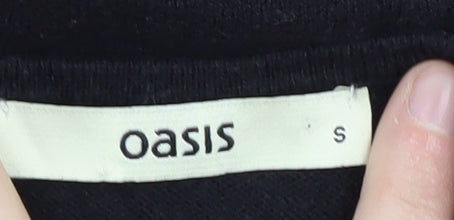 Oasis Women's Black Jumper, Size S, Long Sleeve, Zip Accent