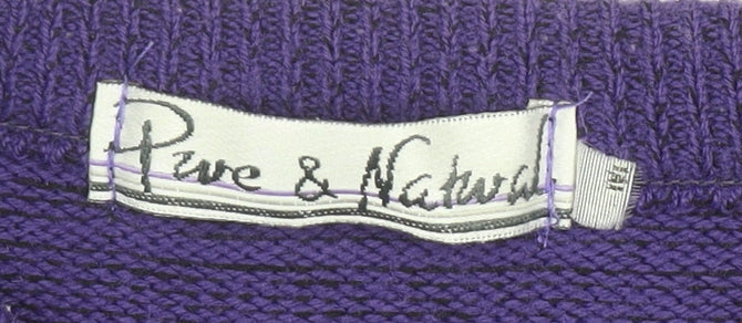 Pure & Natural Women's Purple Striped Pullover Jumper M