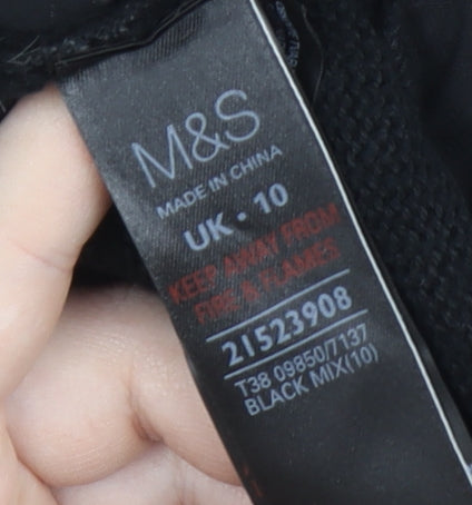 Marks & Spencer Women's Black Cowl Neck Jumper Size 10
