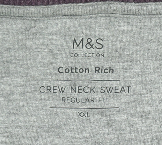 Marks & Spencer Men's Purple Crew Neck Sweatshirt XL