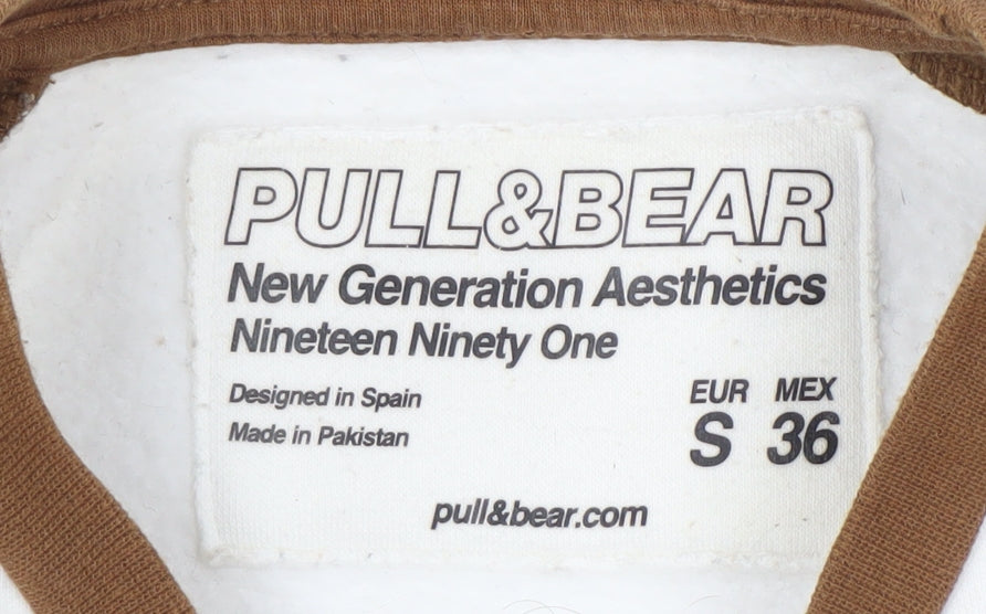 Pull&Bear Men's Brown S Pullover Sweatshirt