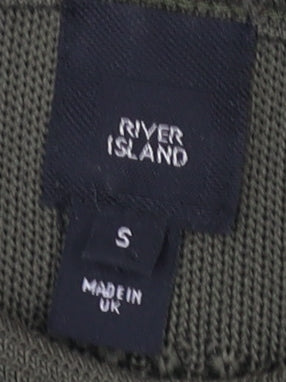 River Island Men's Green Knit Pullover Sweatshirt S
