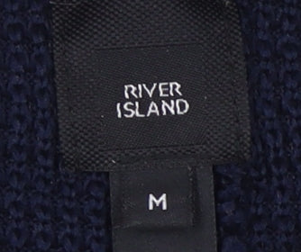 River Island Men's Blue Striped Pullover Sweatshirt