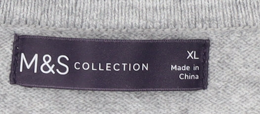 Marks & Spencer Men's Grey Collared Jumper XL
