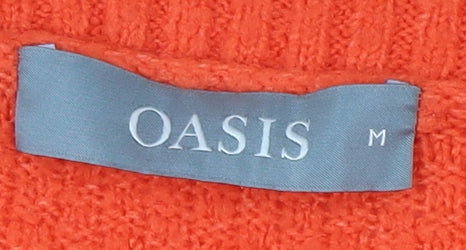 Oasis Women's Orange Mock Neck Pullover Jumper M