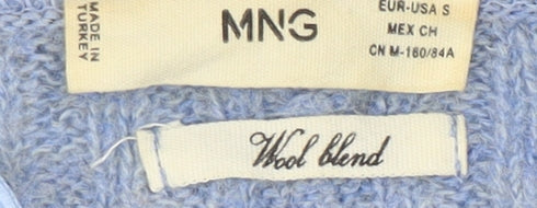 MNG Women's Blue Cardigan Size 10, Button Accent