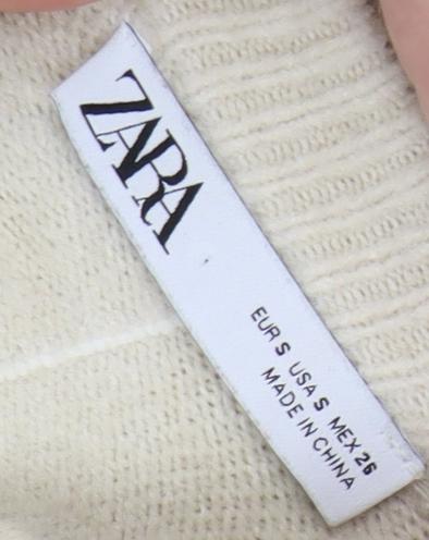 Zara Women's Beige Pullover Jumper, Size 8, Crew Neck