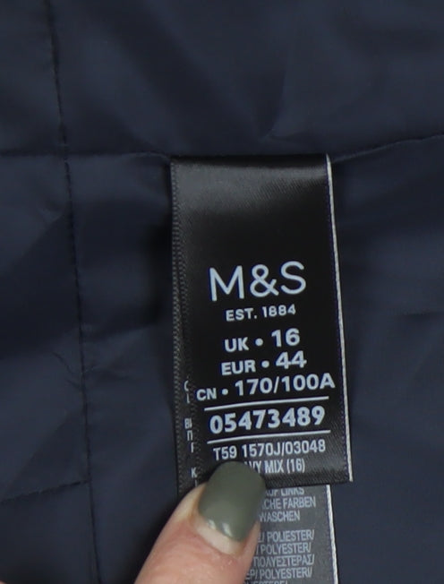 Marks & Spencer Women's Black Pinstripe Blazer UK 16