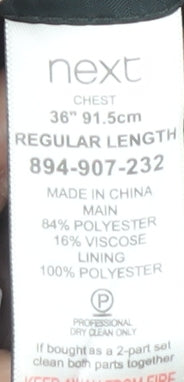 Next Men's Blue Regular Fit Blazer, Size 36R Business
