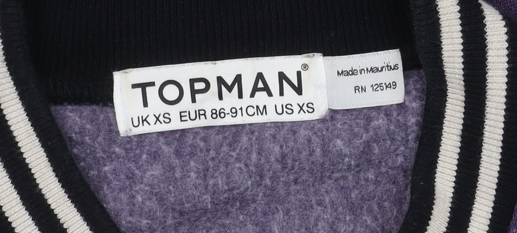 Topman Men's Purple Varsity Jacket XS Casual Style