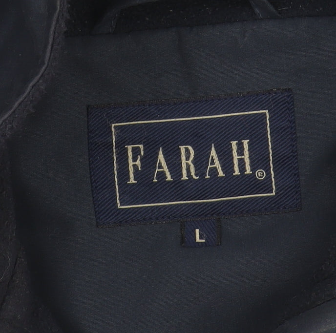 Farah Men's Blue Full Zip Basic Jacket Size L