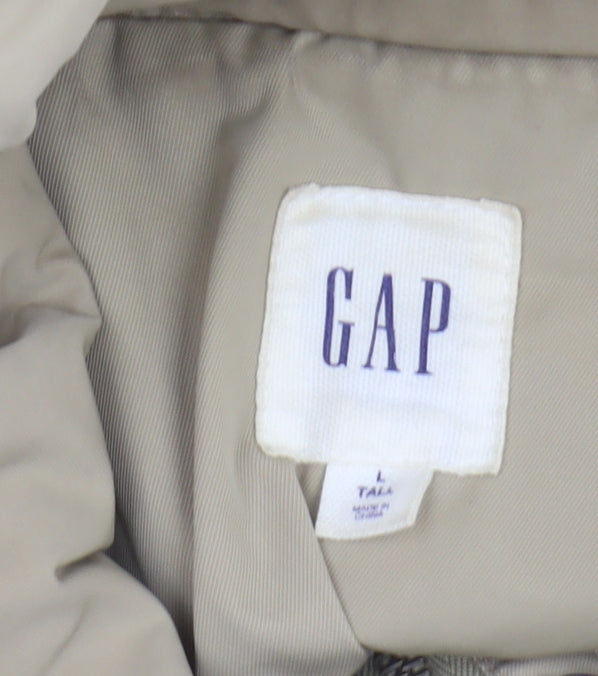 GAP Men's Beige Hooded Parka Jacket Size L