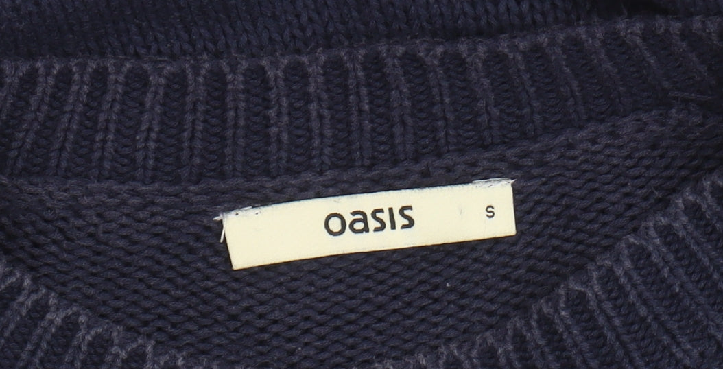 Oasis Women's Blue Cable-Knit Pullover Jumper, Size S