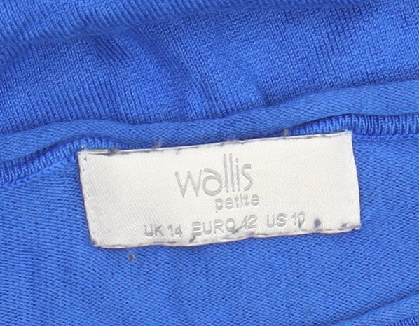 Wallis Women's Blue Ruffle Jumper, Petite, Size 14