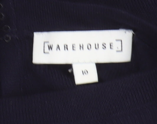 Warehouse Women's Blue Jumper Size 10 Long Sleeve