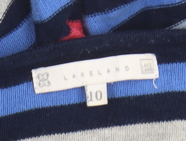 Lakeland Women's Multicoloured Striped Jumper Size 10