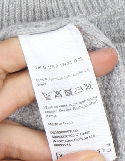 Warehouse Women's Grey Pullover Jumper - Size 6