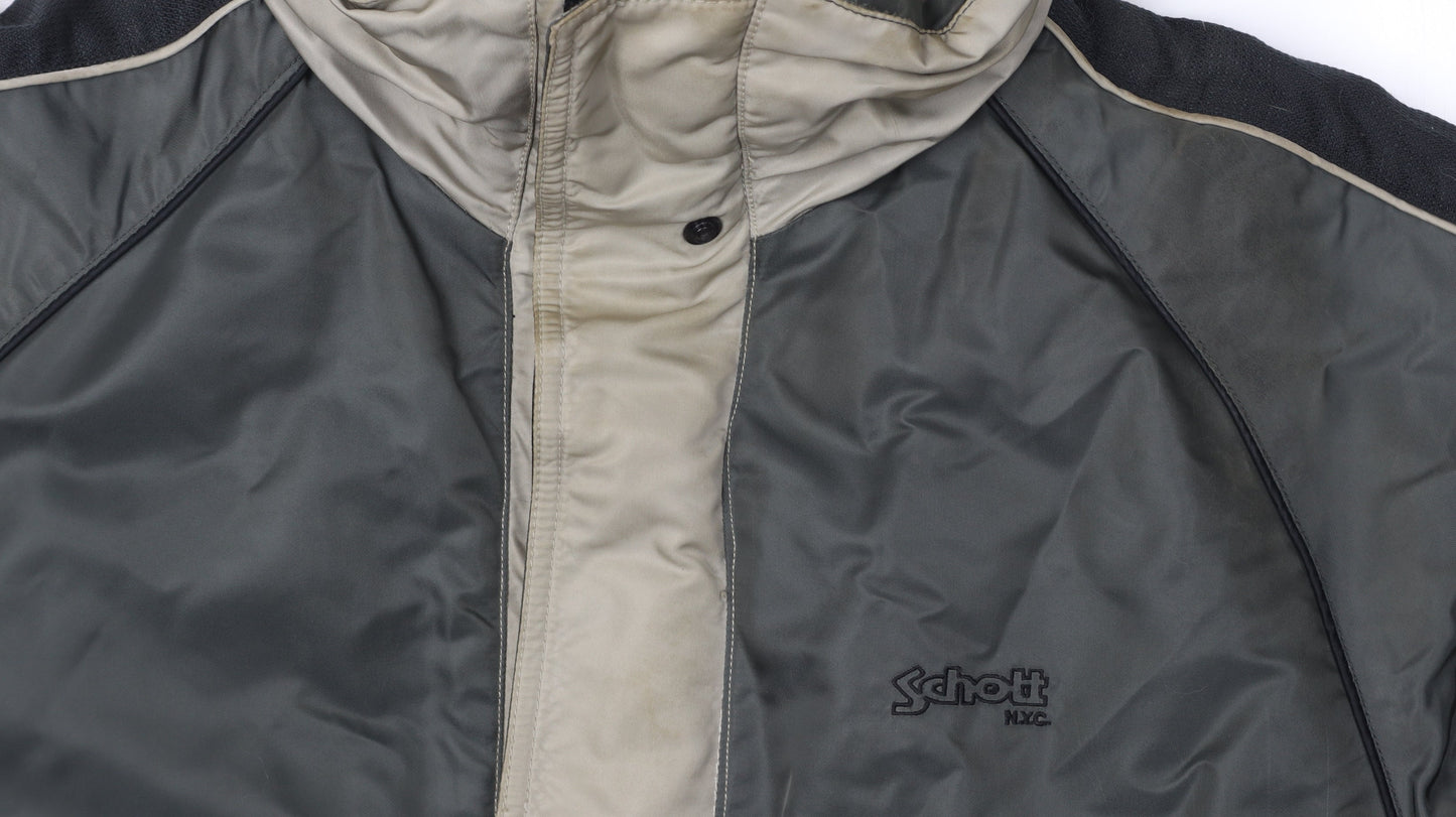 Schott NYC Men's Green Parka Jacket M Zipped Pockets